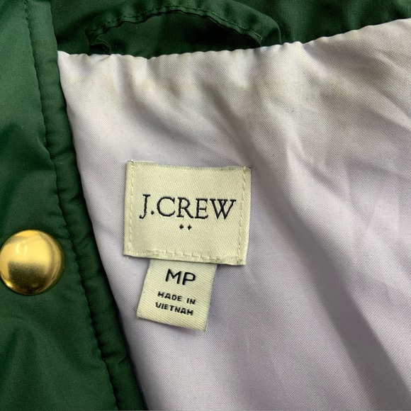 J. Crew Factory City Puffer Quilted Green Pockets. Size Medium P. - Picture 6 of 7